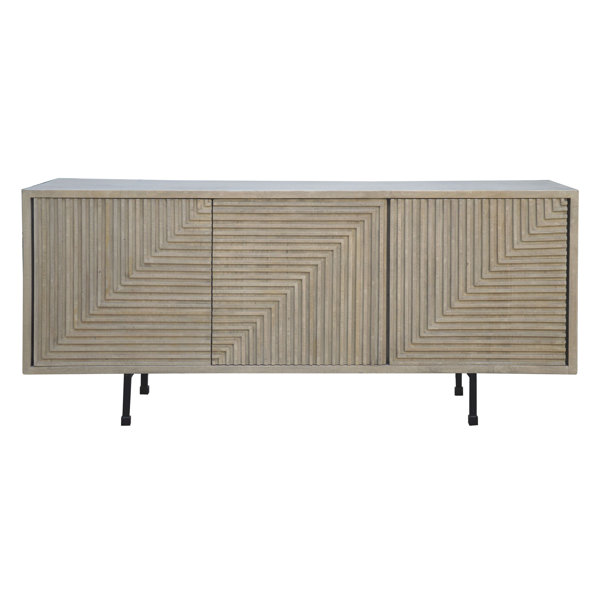 Dovetail Furniture Gomez 76Inch Reclaimed Mango 3Door Sideboard In Light Wash Finish Perigold
